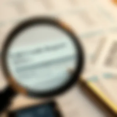 Scrutinizing Your Credit Report Illustration of a magnifying glass over a credit report