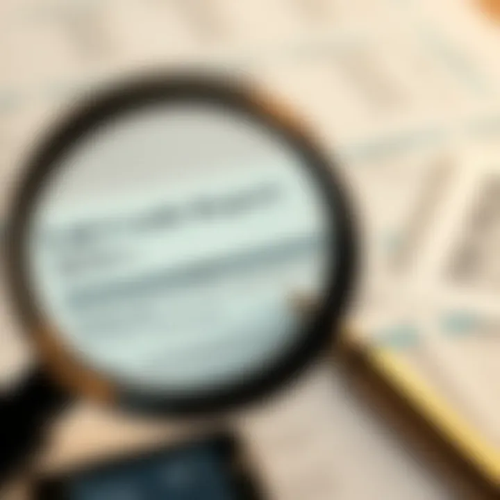 Scrutinizing Your Credit Report Illustration of a magnifying glass over a credit report