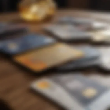 Diverse credit cards displayed on a table