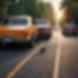 Visual representation of vehicle towing over distance