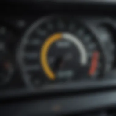 Close-up view of safety ratings on a vehicle dashboard