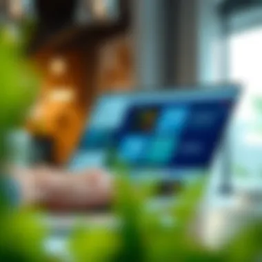 User accessing Keesler Credit Union online platform on a laptop