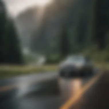 Scenic Landscapes of Oregon and Car Travel An overview of Oregon's scenic landscapes with a car on the road