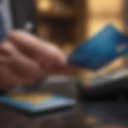 Businessman analyzing credit card options