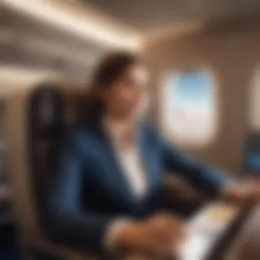 Traveler enjoying a business class service