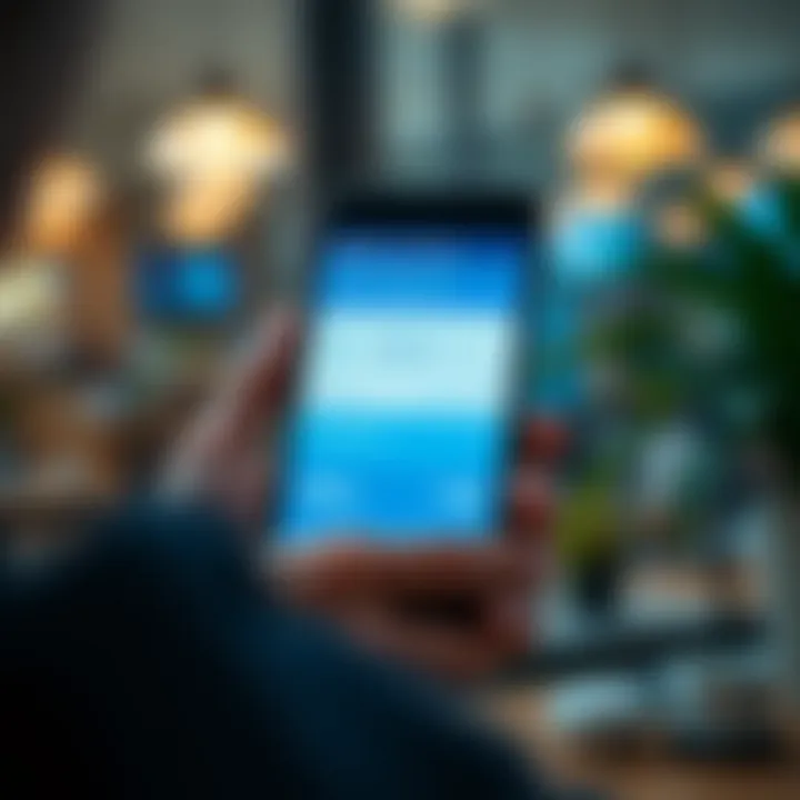 An engaging visual of the app's user experience features