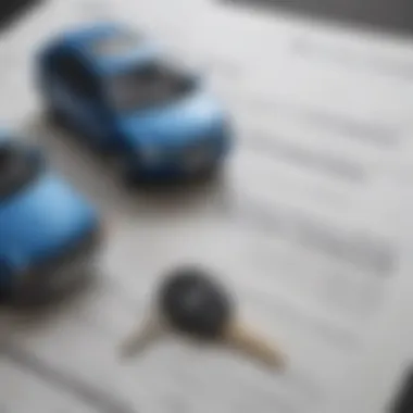 Car keys on a financial document