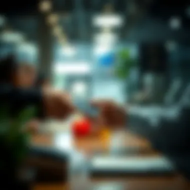 Business setting with credit card transaction
