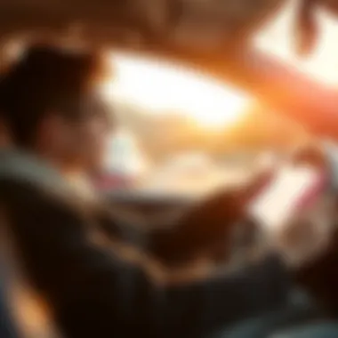 Young driver assessing insurance options