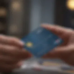 Person analyzing credit card options