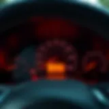 A car dashboard showing high mileage