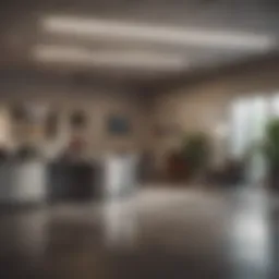 An overview of a bustling Florida insurance office environment