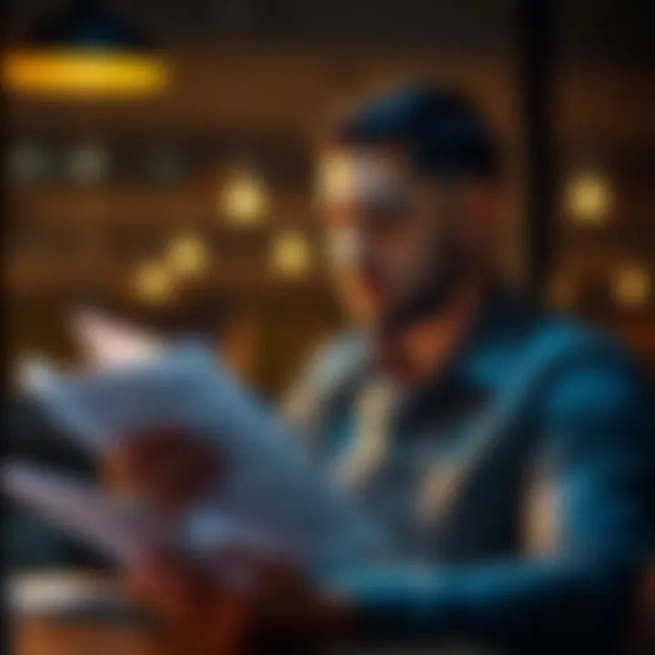 A thoughtful individual assessing financial documents