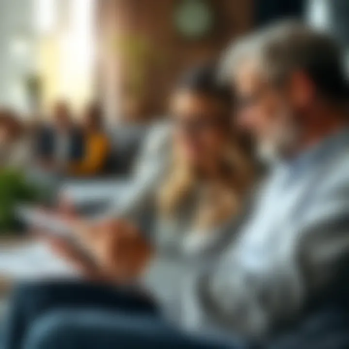 A couple reviewing their mortgage plans with a broker on a digital tablet