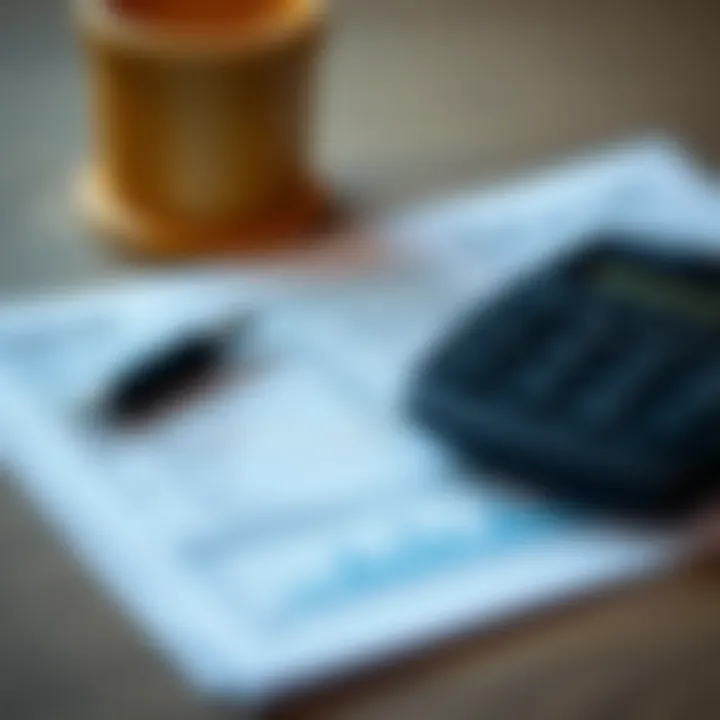 A calculator and credit report symbolizing financial assessment