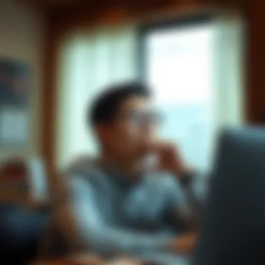 A thoughtful individual considering financial decisions