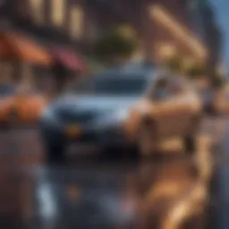 Conceptual illustration of rideshare insurance benefits