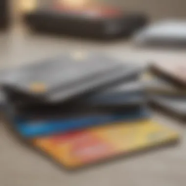 Credit card and financial documents on a desk