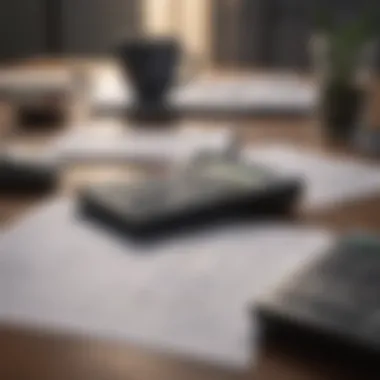 Calculator and budget sheet on a table