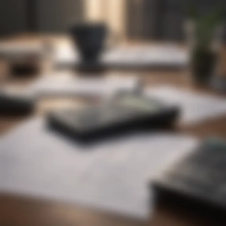 Calculator and budget sheet on a table