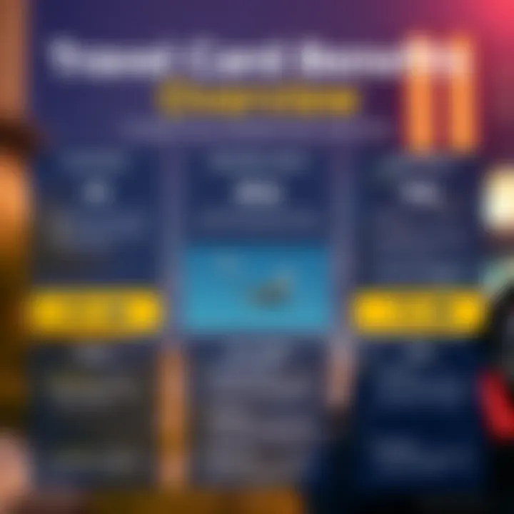 An infographic showcasing travel card benefits, features, and fees