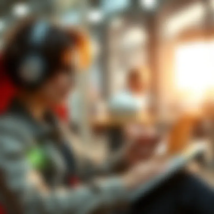 Traveler calculating expenses with a credit card