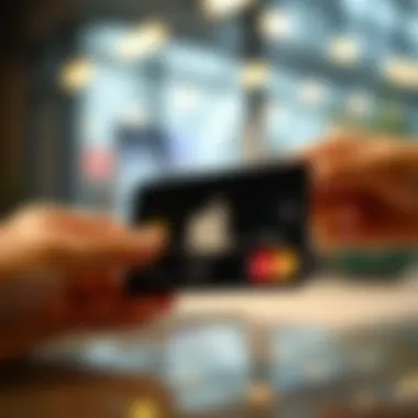 Transaction Process of Apple Credit Card Illustration of transaction process using Apple Credit Card with Mastercard logo