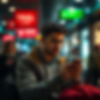 A traveler reviewing credit card benefits